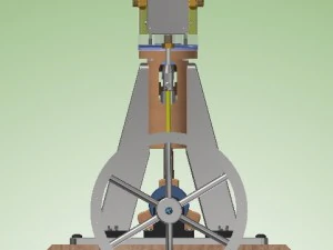 vertical single cylinder steam engine 3D Model