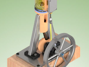 vertical single cylinder steam engine 3D Model