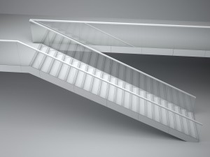 brass and glass staircase 3D 模型