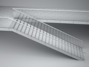brass and glass staircase 3D 模型