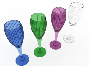 set of four coloured glasses 3D-Modell
