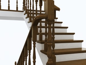 wooden staircase 3D Model