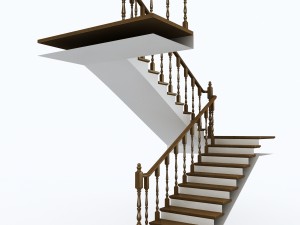 wooden staircase 3Dモデル