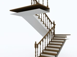 wooden staircase 3D Model