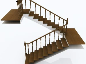 wooden staircase 3D Model