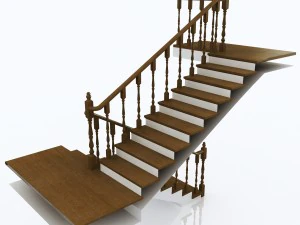 wooden staircase 3D Model
