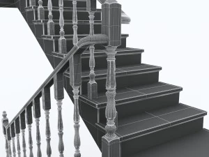 wooden staircase 3D Model
