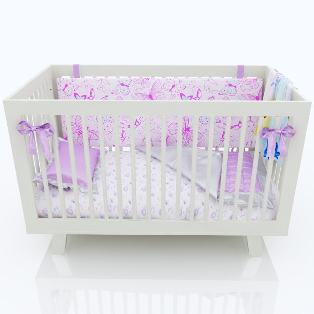 baby cot for girl Modello 3D .c4d .max .obj .3ds .fbx .stl .blend 
