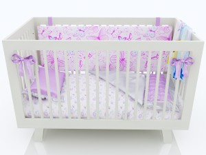 baby cot for girl 3D Model