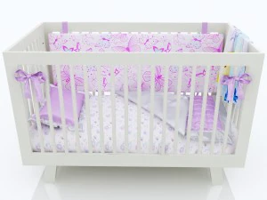 लड़की के लिए शिशु पालना 3D मॉडल