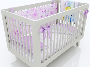 baby cot for girl Modello 3D