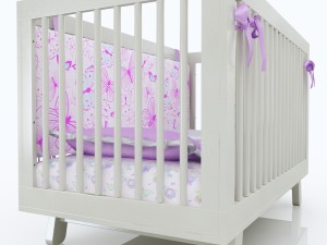 baby cot for girl Modello 3D