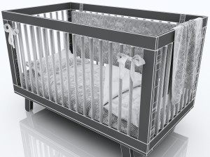baby cot for girl Modello 3D