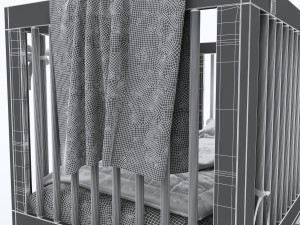 baby cot for girl Modello 3D