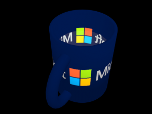 microsoft mug with water 3D Model
