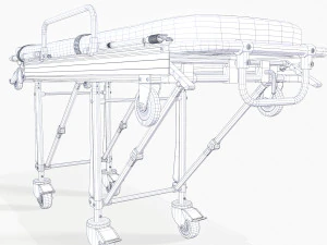 ambulance stretcher trolley 3D Model