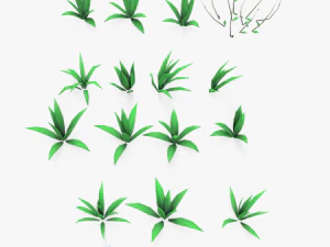 Cartoon Grass Pack Flower 3D Model