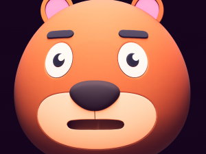 Cartoon Head Bear Pack Modelo 3D