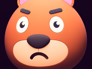 Cartoon Head Bear Pack Modelo 3D