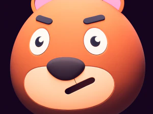 Pacchetto di orsi con testa di cartone animato Modello 3D