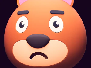 Pacchetto di orsi con testa di cartone animato Modello 3D