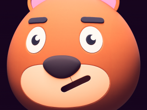 Cartoon Head Bear Pack Modelo 3D