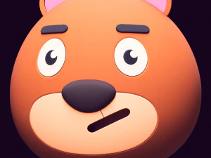 Pacchetto di orsi con testa di cartone animato Modello 3D