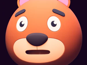 Pacchetto di orsi con testa di cartone animato Modello 3D