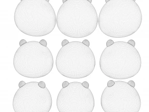 Pacchetto di orsi con testa di cartone animato Modello 3D