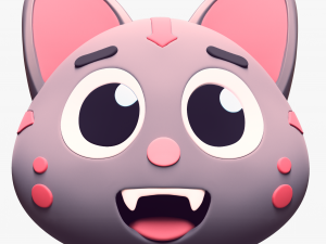 Cartoon Head Cats Pack Modelo 3D
