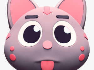 Cartoon Head Cats Pack Modelo 3D