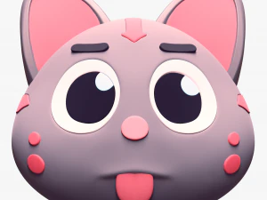 Cartoon Head Cats Pack 3D Model