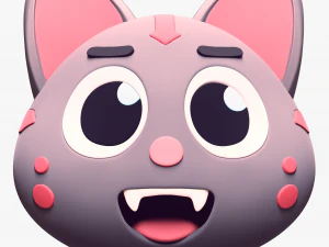 Cartoon Head Cats Pack 3D Model