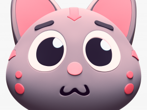 Cartoon Head Cats Pack Modelo 3D