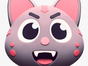 Cartoon Head Cats Pack 3D Model