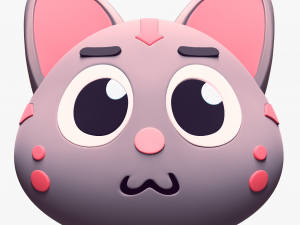 Cartoon Head Cats Pack Modelo 3D