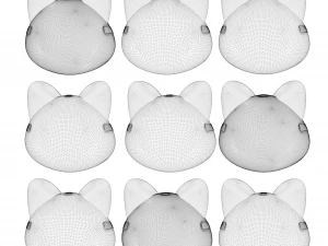 Cartoon Head Cats Pack 3D Model