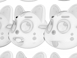 Cartoon Head Cats Pack Modelo 3D