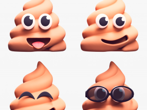 Smiling Faces Poop Emoji Collection 3D Model