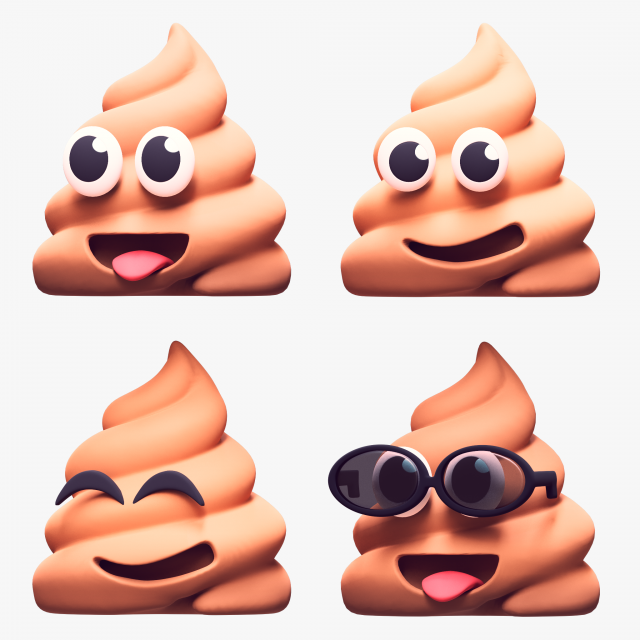 Smiling Faces Poop Emoji Collection 3D Model in Cartoon 3DExport