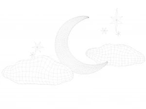 Stylized Moon 3D Model