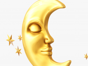 Moon crescent face Modèle 3D
