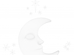 Moon crescent face Modèle 3D