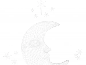 Cara de luna creciente Modelo 3D