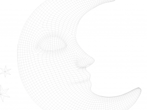 Moon crescent face Modèle 3D