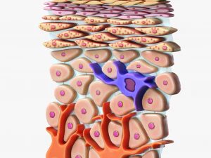 Epidermis Cross Section 3D Model