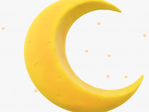 Stylized Crescent Moon 3D Model