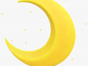 Stylized Crescent Moon 3D Model