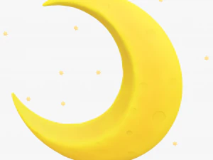Stylized Crescent Moon 3D Model