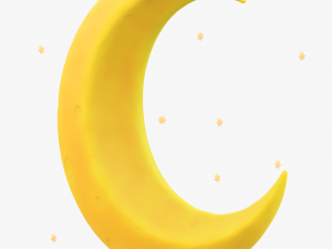 Stylized Crescent Moon 3D Model